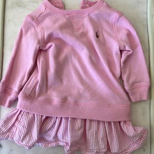 Ralph Lauren sweatshirt searsucker dress. Size 9M